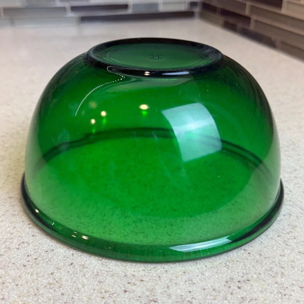 VTG Anchor Hocking Forest Green Glass Mixing Bowl Vintage Mid Century 6